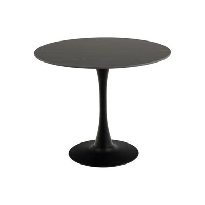 Table à manger ronde en céramique et pied tulipe en métal L90 - MARSA HELLIN, DEPUIS 1862