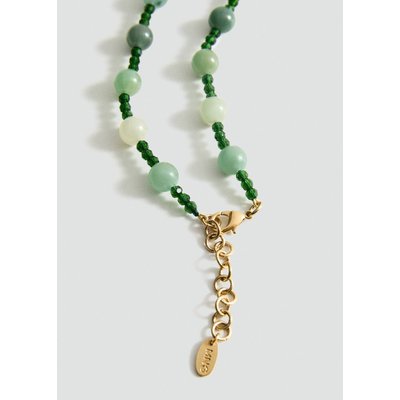 Collier boules détail fleur en pierre MANGO