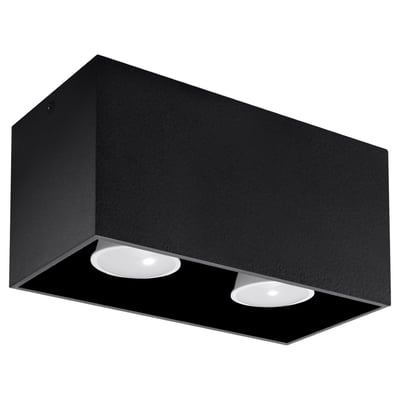 Plafonnier Aluminium Noir GU10 2 Quad EDEN