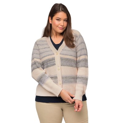 Cardigan, maille côtelée, col en V, coton bio ULLA POPKEN