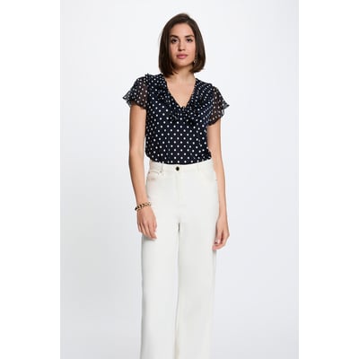 T-shirt voile col v MORGAN