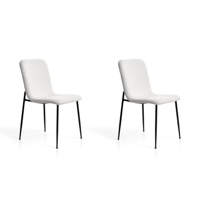 Lot de 2 chaises tissu bouclette et métal, SOHO HISPANOHOGAR