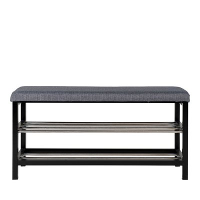 Banc en métal et tissu avec étagères L100cm - PADOVA HOUSE NORDIC