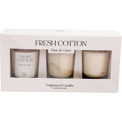 Set de 3 bougies en verre Votives Fleur de coton JARDINDECO