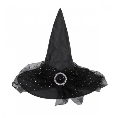 Chapeau sorciere avec broche PARTY PRO