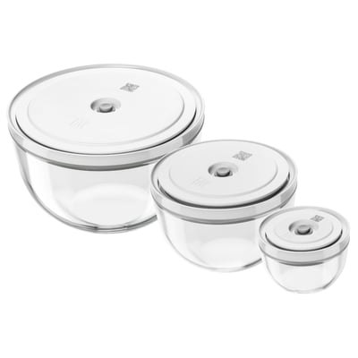 Set de bols sous vide S/M/L / 6-pcs, Verre, transparent-blanc ZWILLING
