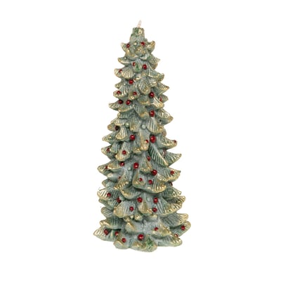 Bougie sapin tradition H22 cm en cire AMADEUS