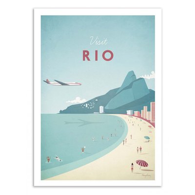 Affiche d’art 50 x 70 cm - Visit Rio - Henry Rivers WALL EDITIONS