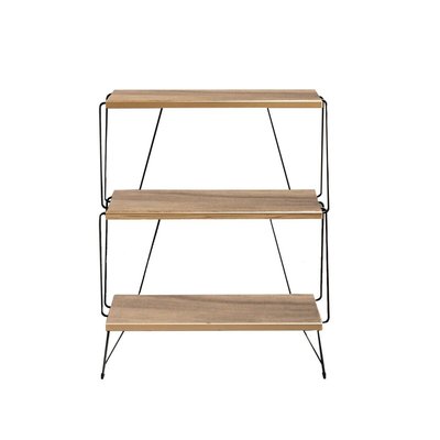 Etagère 3 niveaux avec structure en métal décor bois pin et noir  H76 cm - LAZANDOS CALICOSY