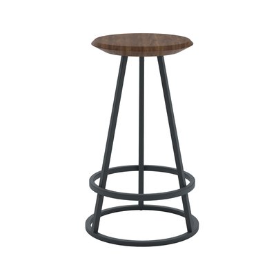 Tabouret de bar noyer avec piètement en métal, GUSTAVE HARTO
