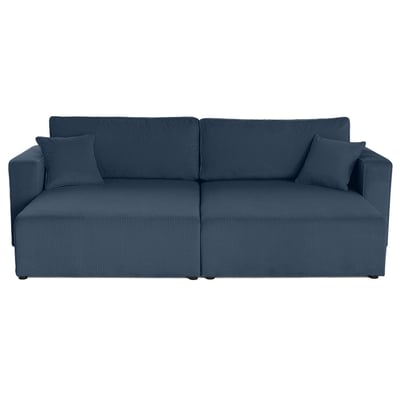 Topaze - Canapé droit 4 places avec double méridienne - assise profonde - en velours côtelé BEST MOBILIER