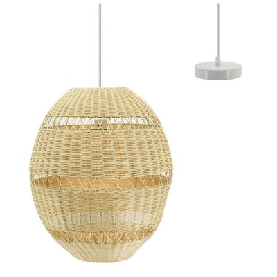 Suspension boule en rotin naturel ajouré et métal Diamètre 42 cm AUBRY GASPARD