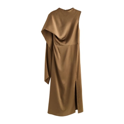 Robe mi-longue en satin texturé à foulard NEXT