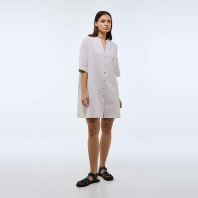 Robe midi unie en lin et coton MONOPRIX