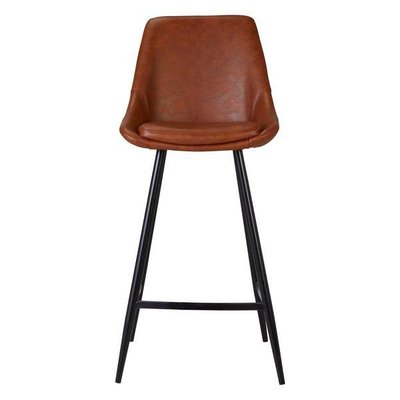 Chaise plan de travail imitation cuir marron BARI ZAGO