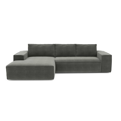 Canapé convertible angle gauche 5 places en velours JOAN SIA HOME