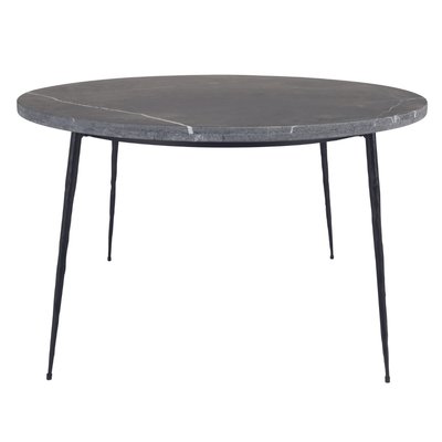 Table ronde plateau marbre noire Gaston D125 cm SIGNATURE