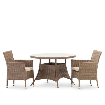 Salon de jardin, 2 chaises, BOLONIA DEFORA HOME