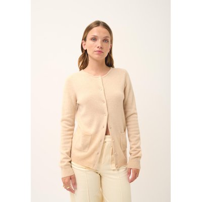 KATHARINE cardigan col rond sable en cachemire JUST CASHMERE