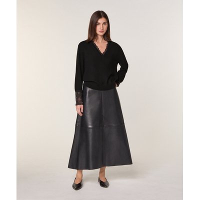 Pull col V dentelle en laine RODIER