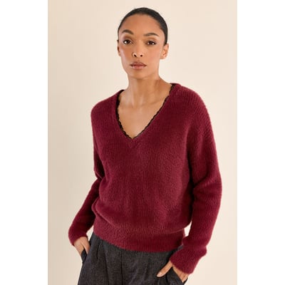 Pull col V avec détail dentelle MOLLY BRACKEN