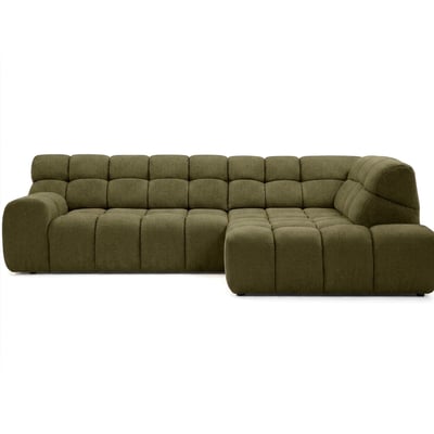 Canapé d'angle convertible 4 places en tissu chenille, ANDRE BOBOCHIC