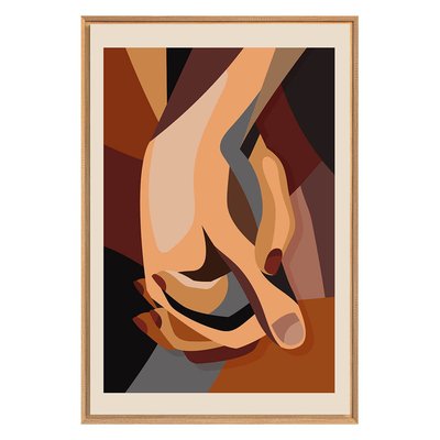 Tableau Mural Encadré Mains Enlacées ABSTRAIT CEANOTHE