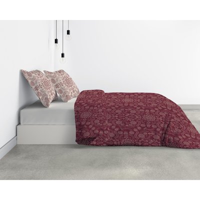 Parure De Lit Bio Vishka Bordeaux Avec Housse De Couette Et Taie(s) D'oreiller LES ATELIERS DU LINGE