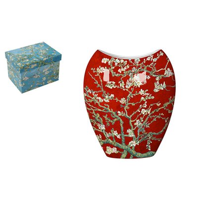 Vase rouge Amandier en fleurs Van Gogh H25 cm PIER IMPORT