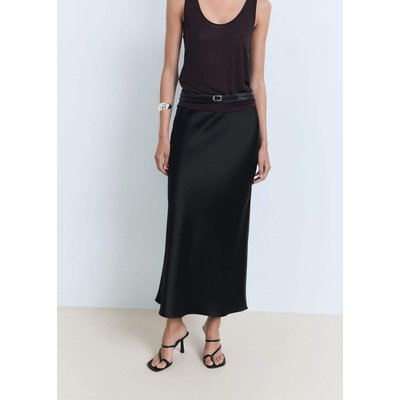 Jupe midi satinée MANGO