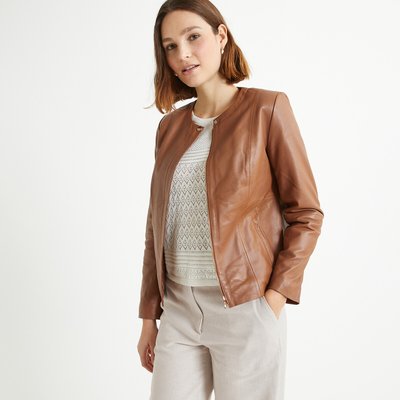 Blouson court en cuir de mouton ANNE WEYBURN