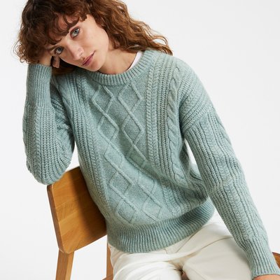 Pull col rond en maille torsadée LA REDOUTE COLLECTIONS