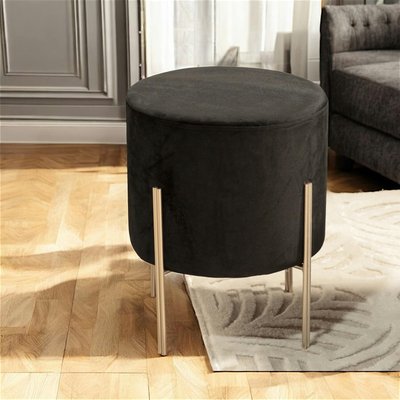 Tabouret contemporain velours noir PIER IMPORT