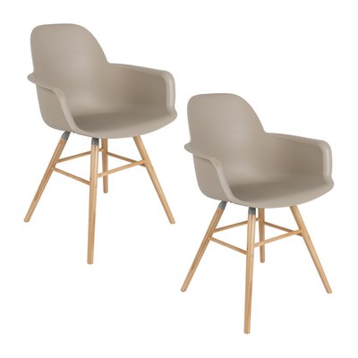 Set de 2 fauteuils de table en polypropylene - ZUIVER
