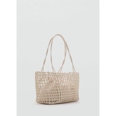 Sac à épaule moyen en tressé MANGO