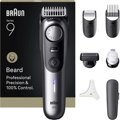 Tondeuse barbe BT9520, molette réglable, 50 hauteurs de coupe, précision 0,25 mm, autonomie 180 mn BRAUN