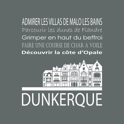 Tableau Mural Dunkerque ILLUSTRATION CEANOTHE