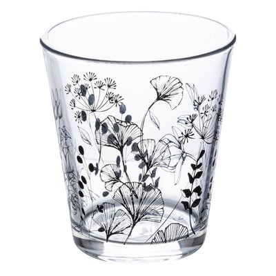 Lot de 6 verres bas en verre WHITE FLORAL SECRET DE GOURMET