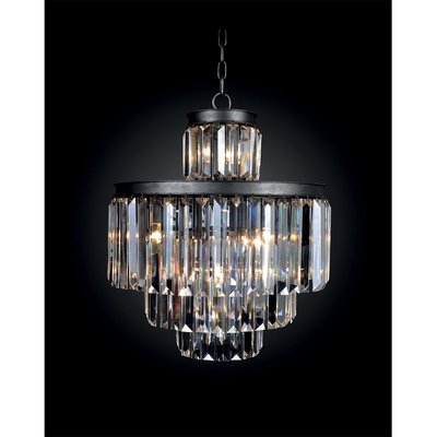 Lustre verre métal gris Fulgurant D52cm SIGNATURE