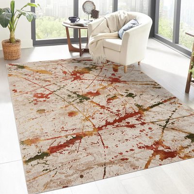 Tapis salon et chambre tissé motif ethnique ABTRACT UN AMOUR DE TAPIS