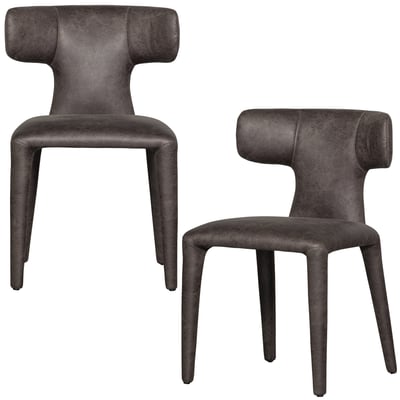 Lot de 2 chaises de salle à manger en polyester PERMIT WOOOD