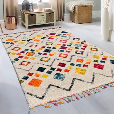 Tapis salon et chambre tissé motif géométrique TANG UN AMOUR DE TAPIS