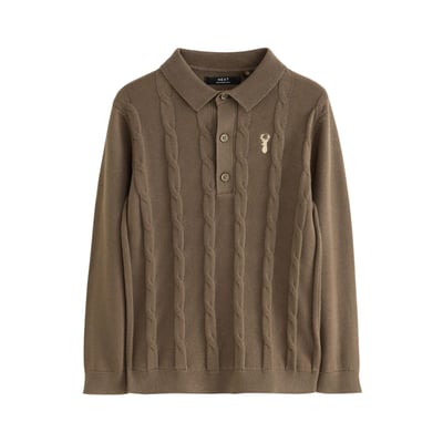 Polo en maille torsadée à motif cerf NEXT