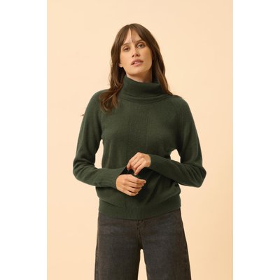 Pull Col Roulé Kaki Lilly JUST CASHMERE