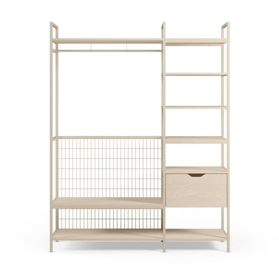 Dressing ouvert modulable 2 éléments en métal et bois L140xH179,5cm - AQABA DRAWER