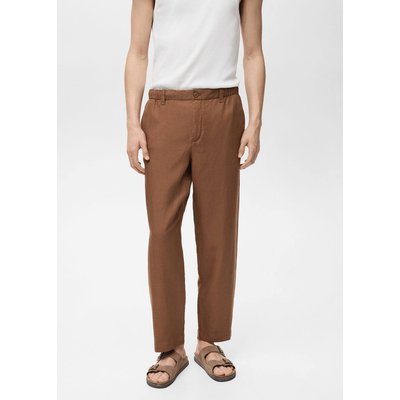 Pantalon lin taille élastique MANGO MAN