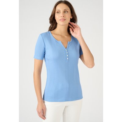 Tee-shirt avec jeux de fines côtes pur coton DAMART