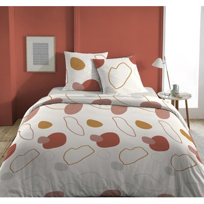 Parure imprimée housse de couette + taie(s) en coton, Granit Gris Perle C DESIGN HOME TEXTILE