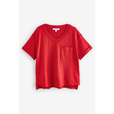 T-shirt oversize à col v et manches courtes NEXT