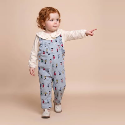 Salopette longue imprimée en coton BOUT'CHOU